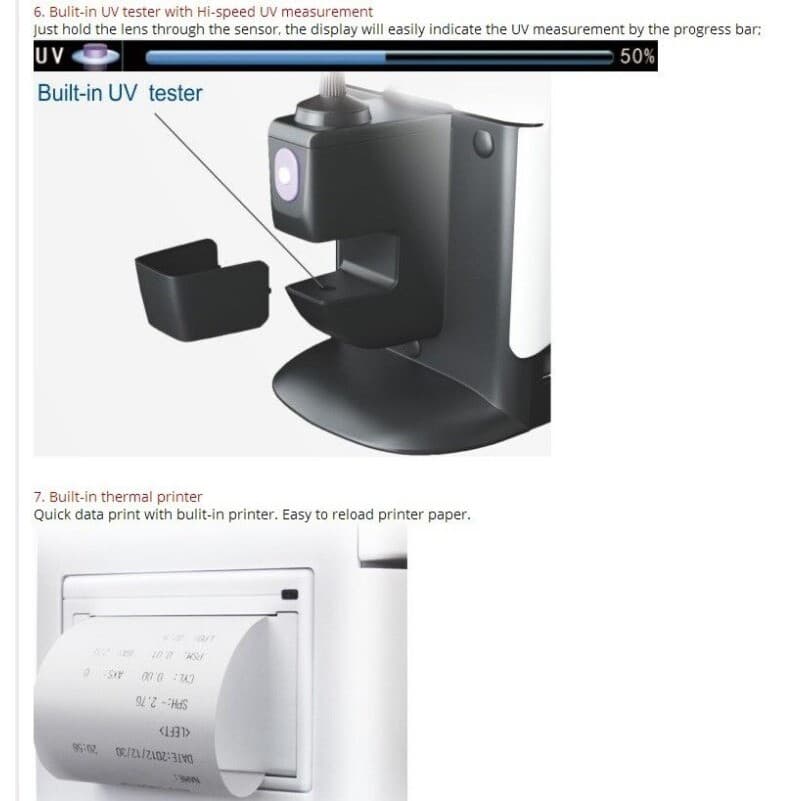 7'' Touch Screen Digital Auto Lensmeter Lensometer Focimeter Lens Meter Printer- 4