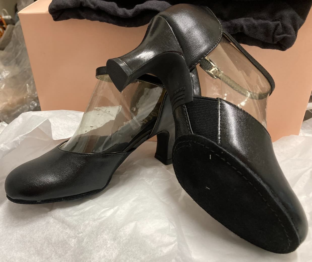 Bloch S0392L Splitflex II Ladies Leather Character shoes black 5.5M suede sole 2