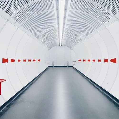  8"x2" Arrow Sticker, 10 Pack PVC Removable Self Adhesive Waterproof Floor Red 6