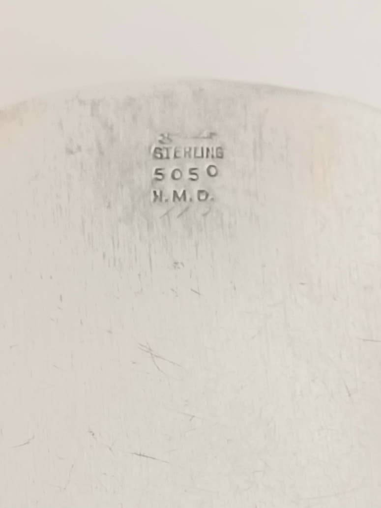 Kerr Sterling Hammered Baby Childs Bowl and Underplate- No mono 5