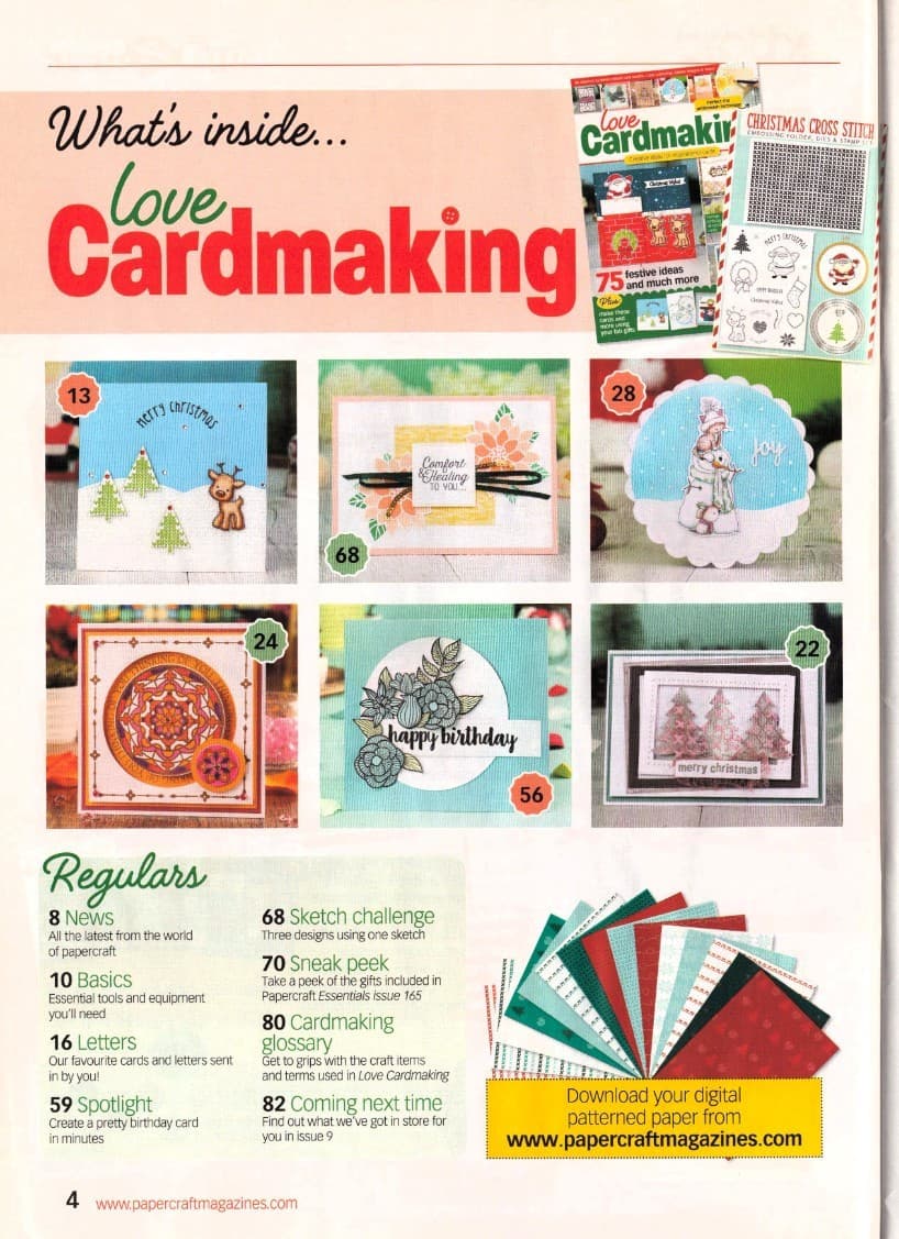 Christmas Cardmaking Magazine Issue 8 Embossing Folder Stamps and Dies 4
