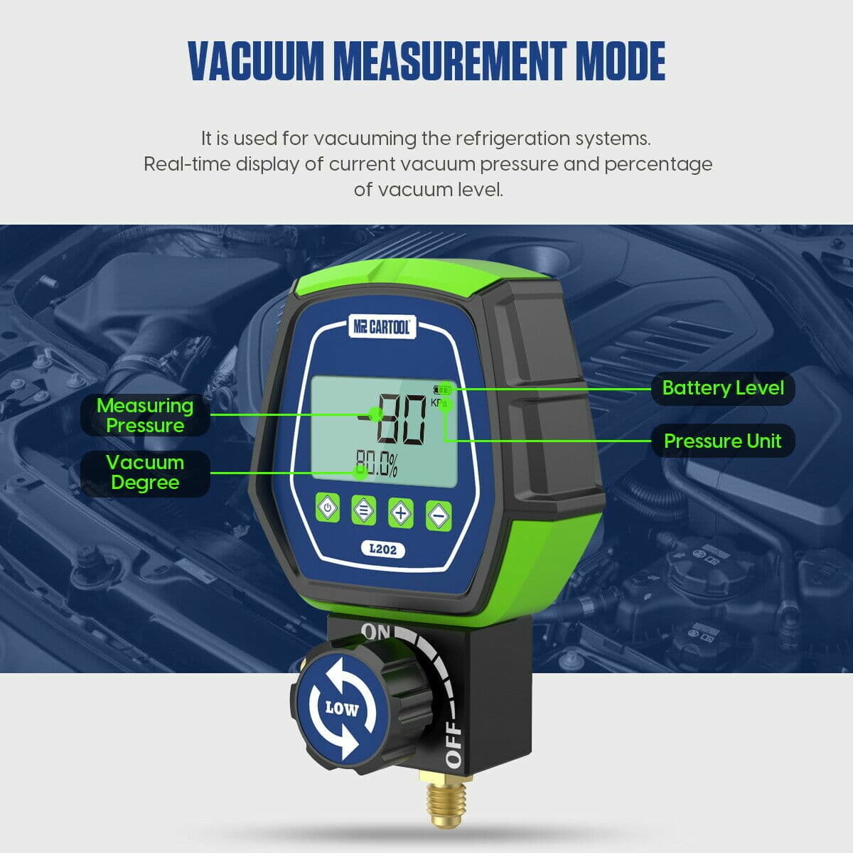 Refrigeration Digital Manifold Gauge Set HVAC A/C Vacuum Pressure Leakage Tester 5