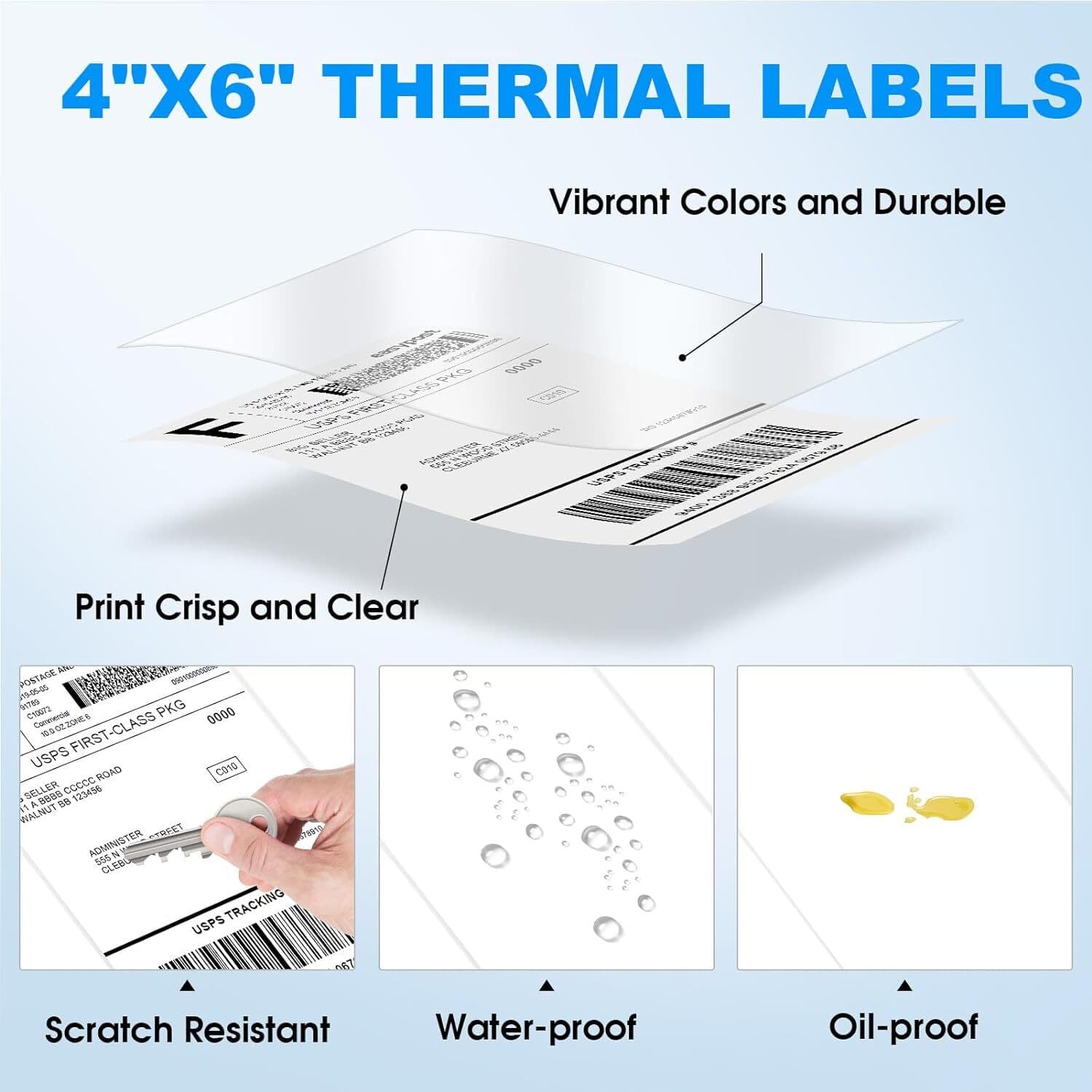 500/Stack 4x6 Fanfold Direct Thermal Shipping Labels Perforated Mailing Labels 6