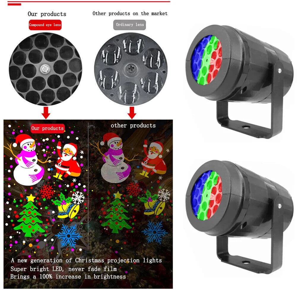Christmas LED Laser Projector Lights Rotate Projection Lamp Indoor Outdoor Decor 6