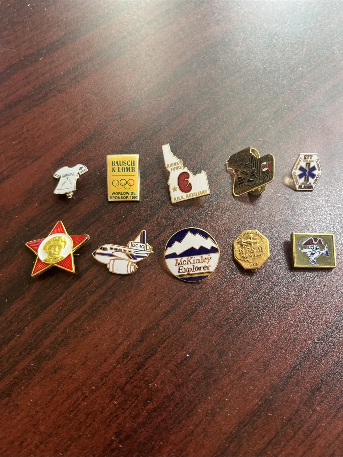 Lot Of 10 Random Mixed Lapel Hat Pins B2