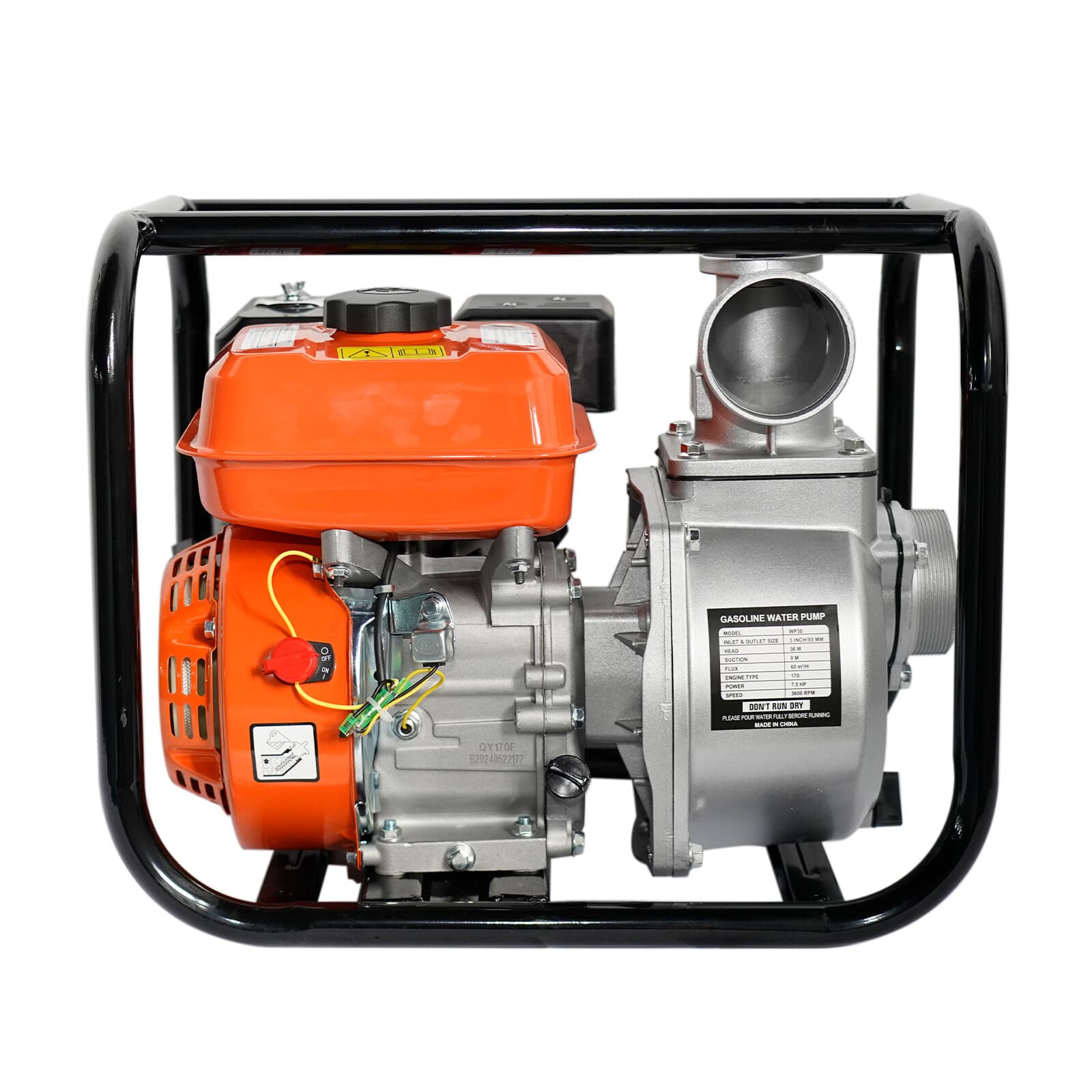 3inch Gasoline Water Pump 4 Stroke 7.5HP Gas-Powered Semi-Trash Water Pump 210cc 2