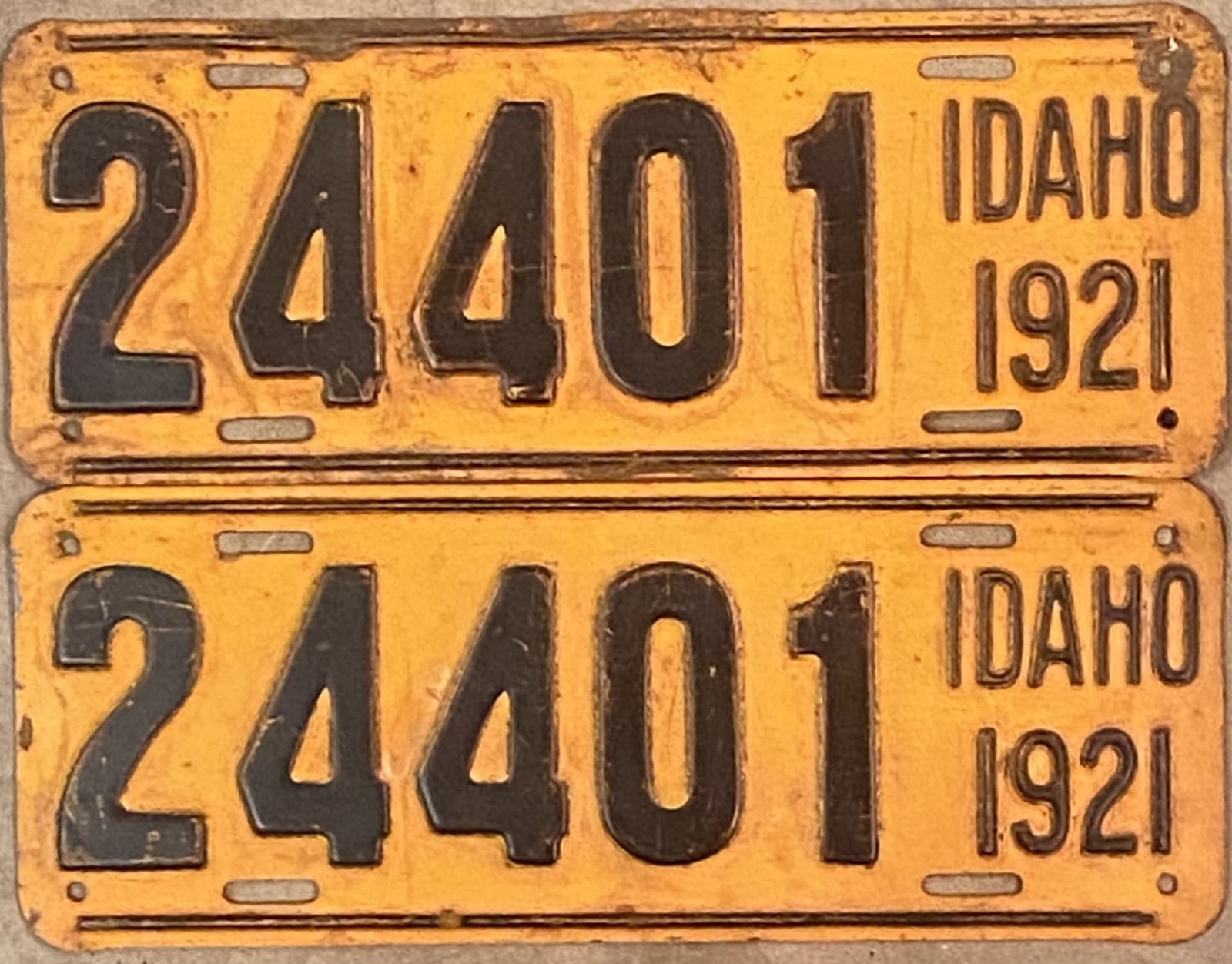 1921 Idaho License Plate Pair - Nice Original Condition 24401
