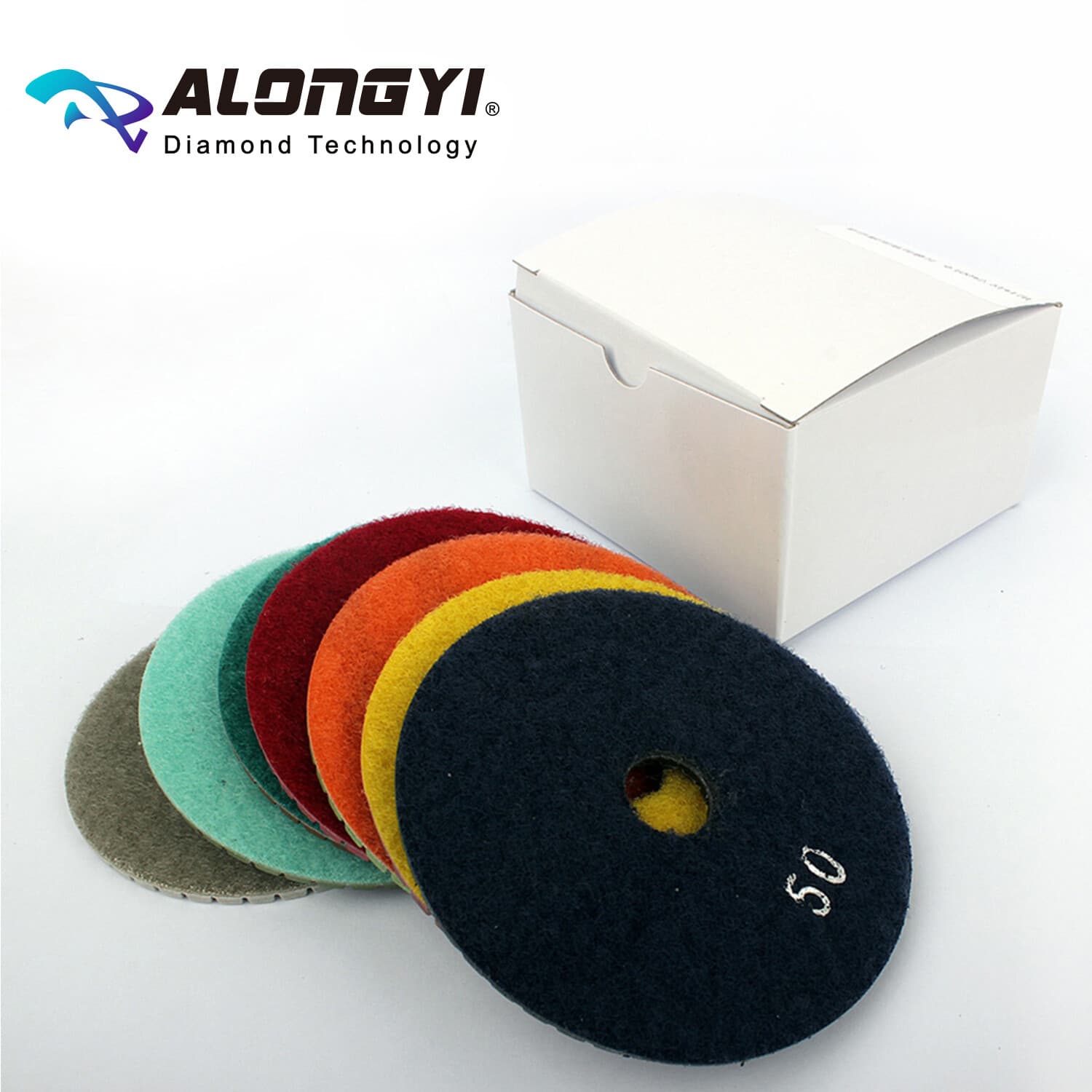 4" 7Pcs Diamond Polishing Pad Wet Use 100mm Flexible Resin Bond Abrasive Wheel 3