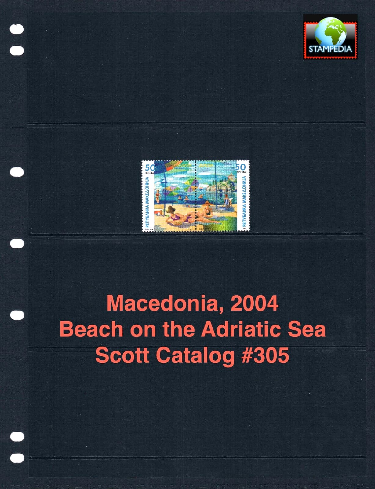 $4.00 Scott Value - 2004 MACEDONIA Beach Vacation Adriatic CV MNH NH UMM