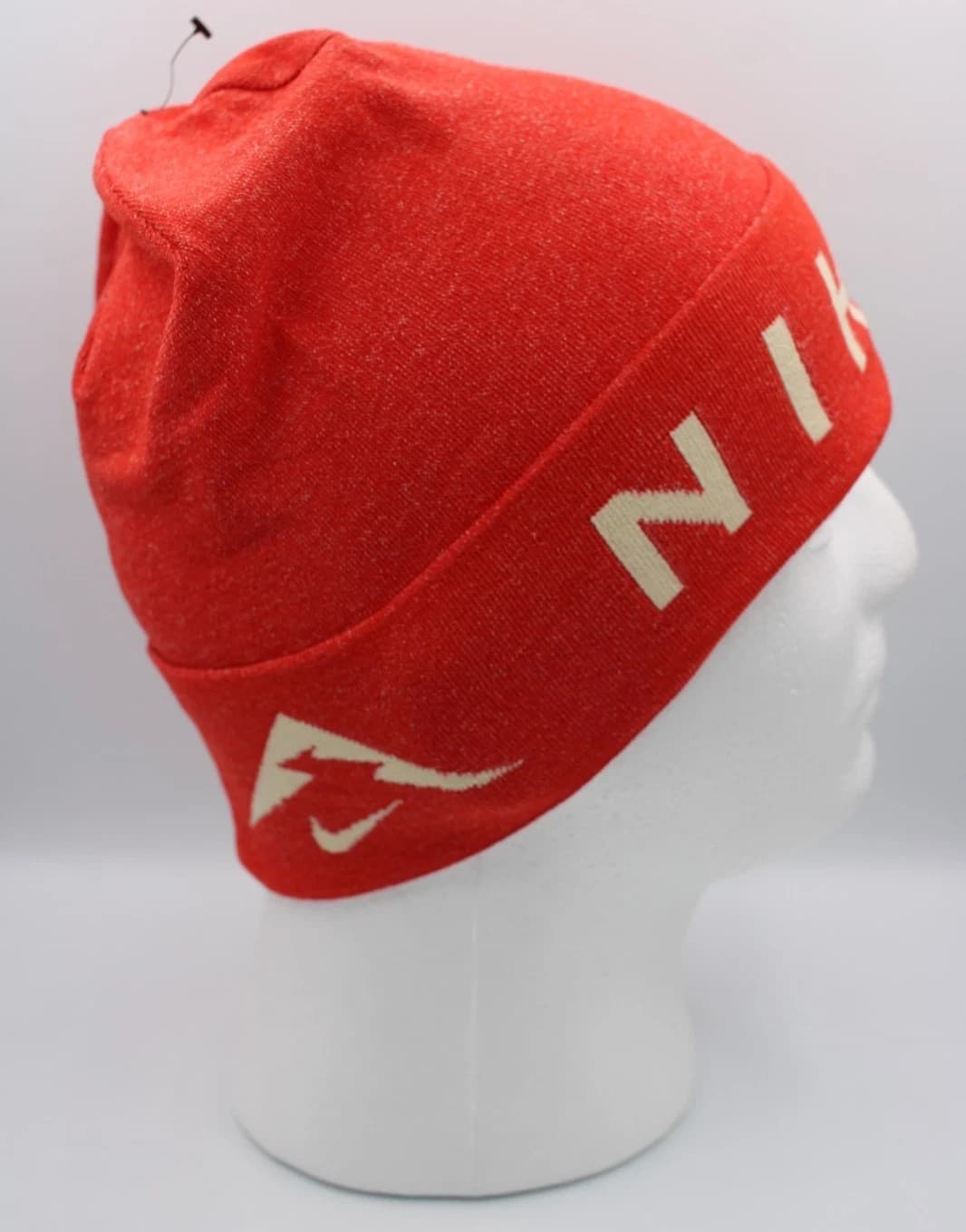 Nike Dri-Fit Trail Knit Beanie Hat Adult Picante Red/Pearl White 5