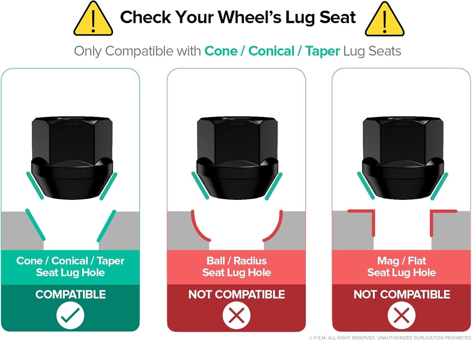 20pcs Black Spline Drive Lug Nuts - 12x1.5 Threads - 0.85 inch Length - Open En 4