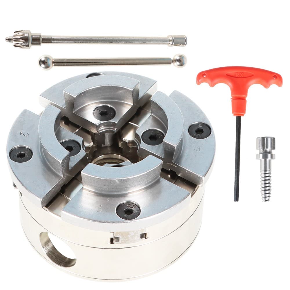 1" 8TPI 4-Jaw Lathe Chuck 4" - Quick-Change Design for Metalworking Machinery 4