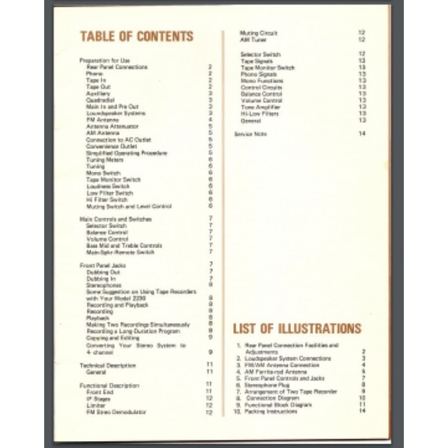Marantz Model 2230 Stereophonic Receiver Owner Manual 19 pages comb bound 2