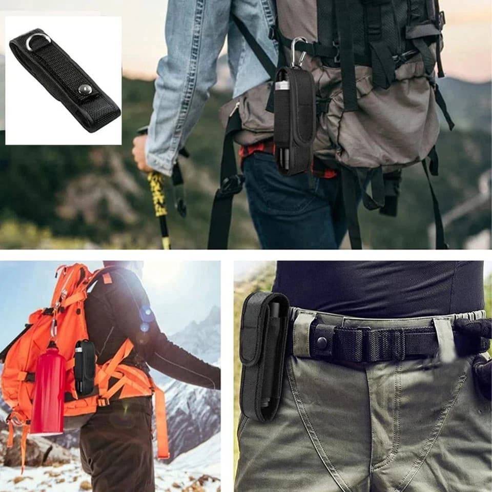 Waterproof Flashlight Holder Nylon Belt Holster Flashlight Torch Case Pouch 4