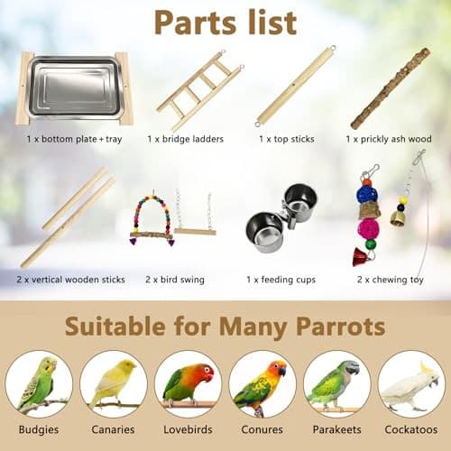  Bird Playground Parrots Play Stand Birdcage Play Stand Play Gym Parakeet  5