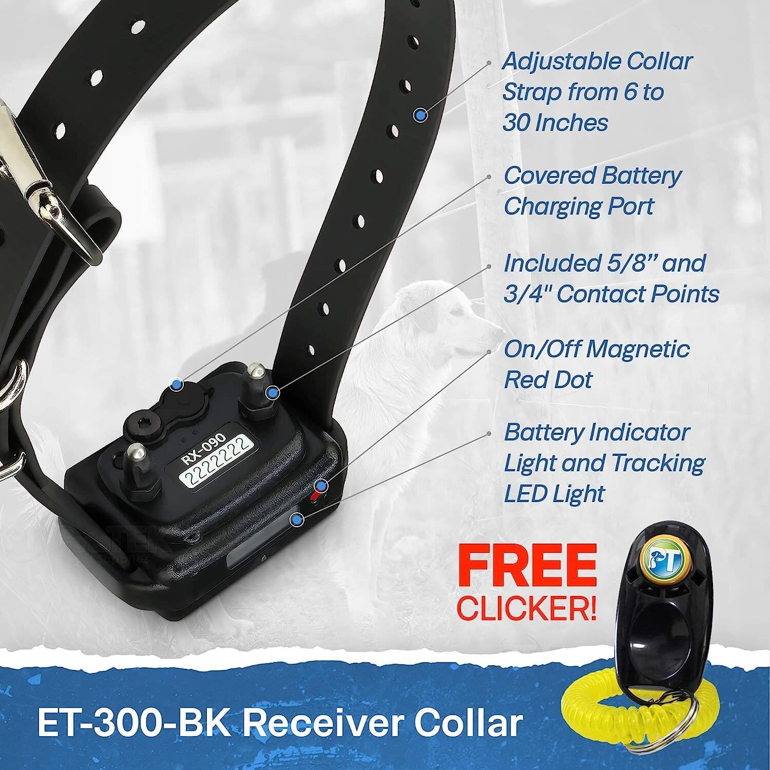 Mini Educator ET-300 Black E-Collar - 1/2 Mile Range, 100 Training Stimulation 5