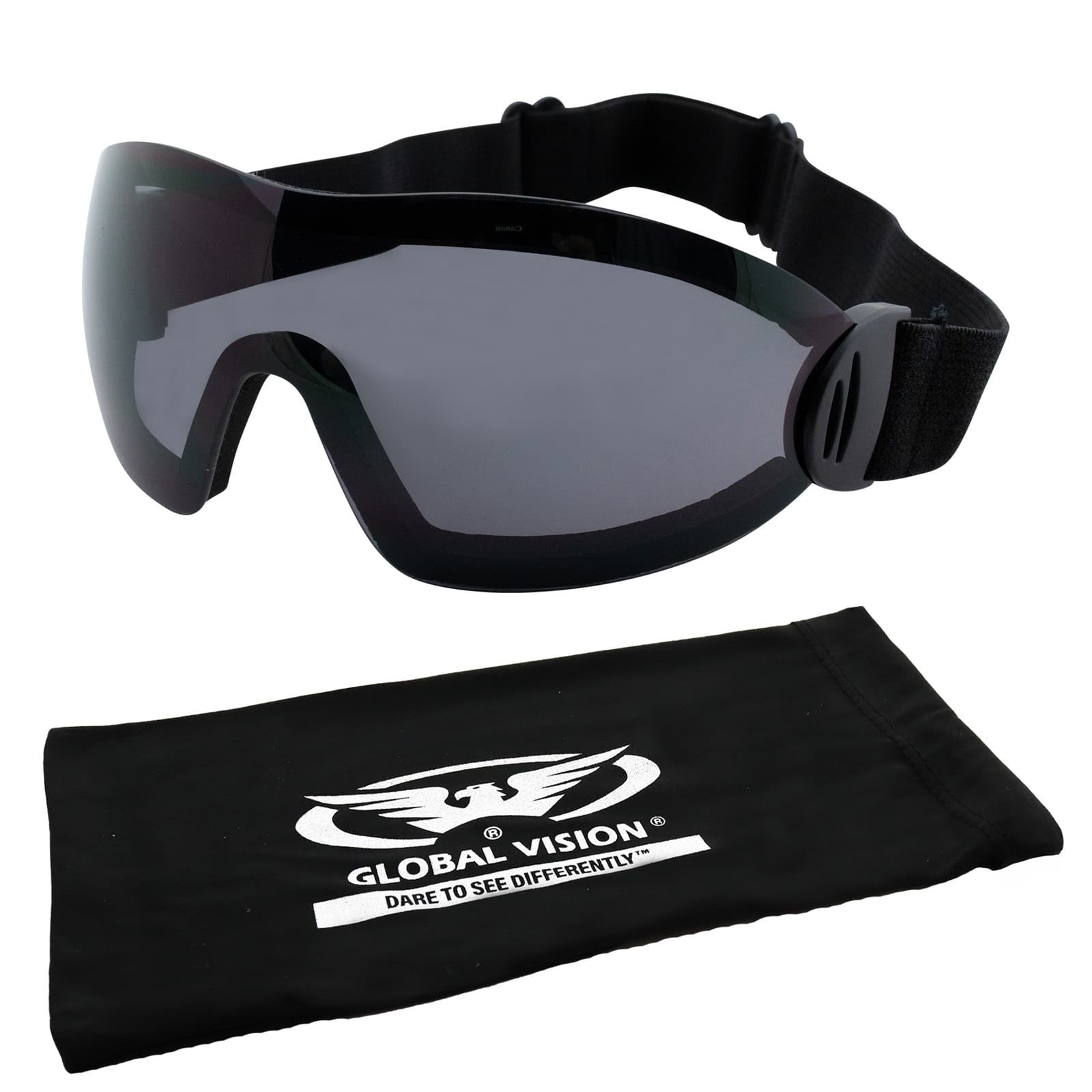 FLARE WING SKYDIVE SKYDIVING GOGGLES PARAGLIDING SMOKE INCLUDES STORAGE POUCH