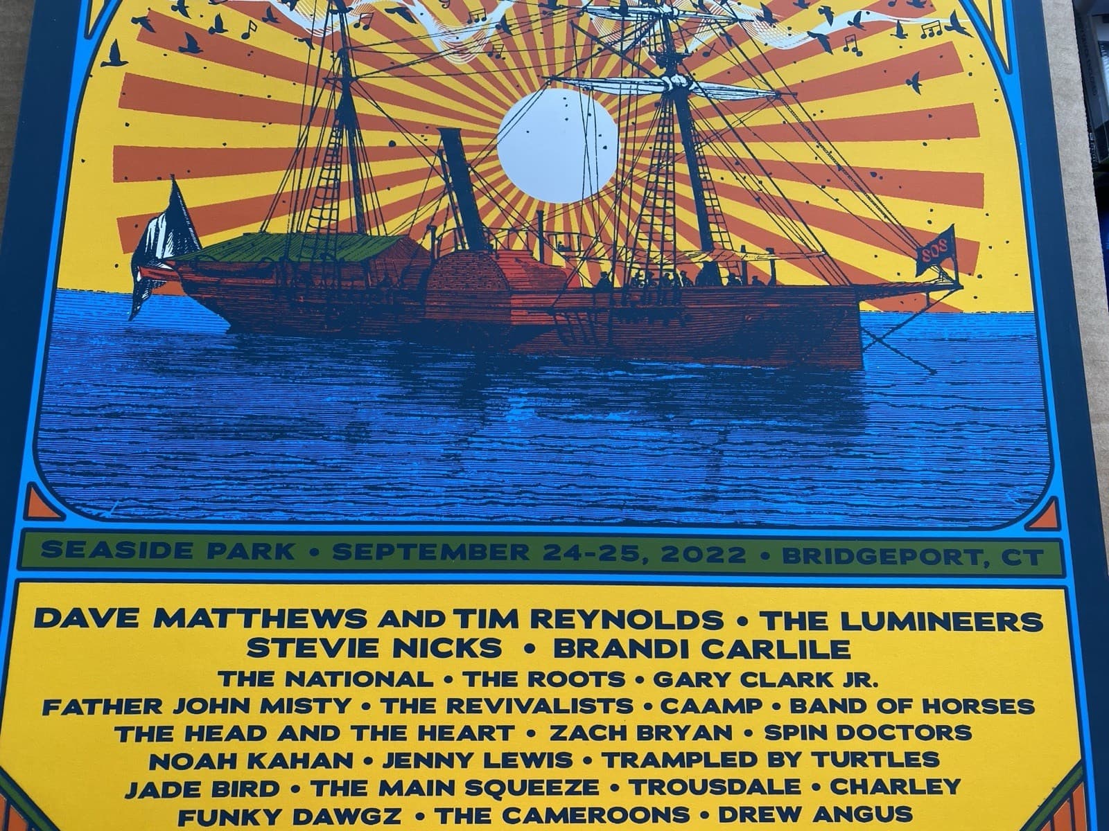 SOUND ON SOUND Bridgeport CT 2022 AP POSTER Dave Matthews Lumineers Noah Kahan 6
