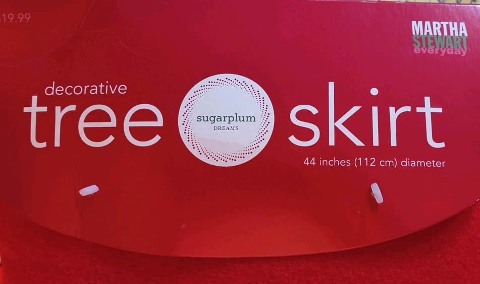 Vintage Christmas Tree Skirt NOS Martha Stewart Santa & Gifts Felt Applique 44"  4