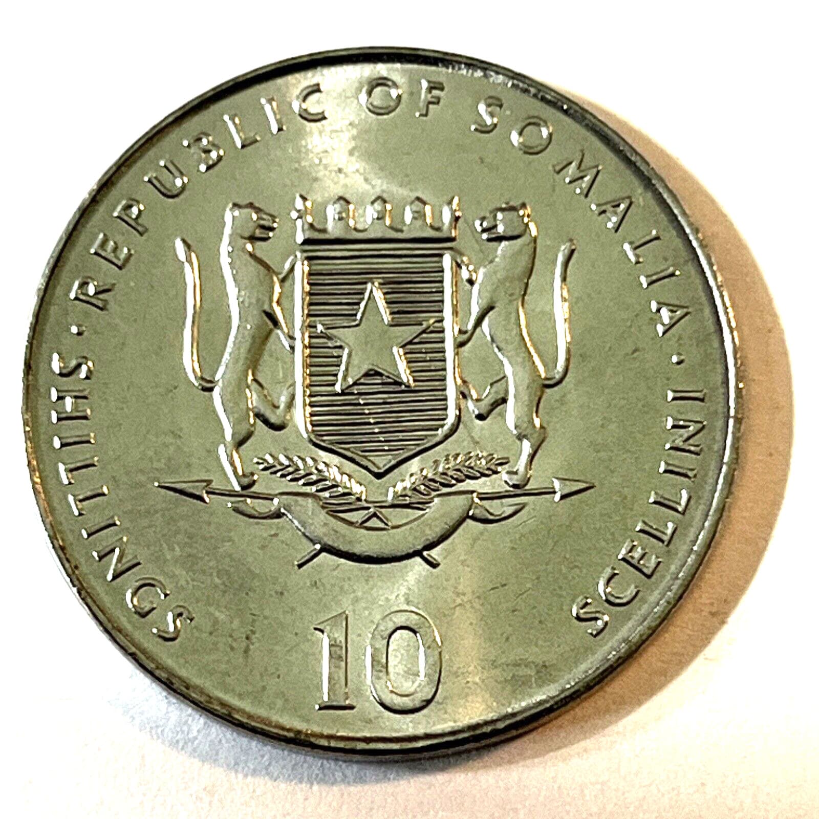 2000 Somalia Coin 10 shillings Snake Serpent Africa Animal Wildlife 2