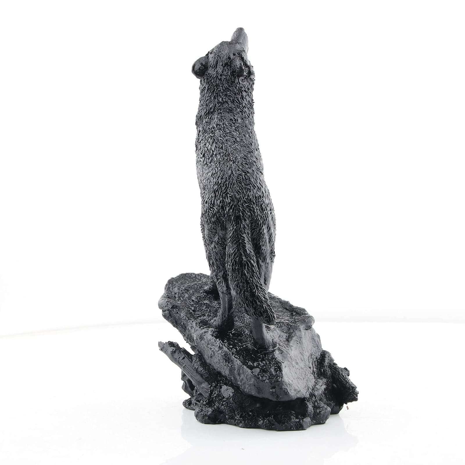 Wildlife Howling Wolf Statue and Figurine Black Wolf Sculpture for Home Decor 5