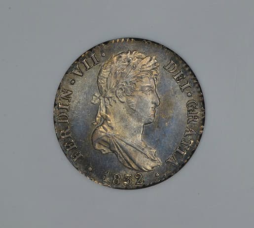 1832 S-JB 1 REALE SPAIN NGC MS64 "FINEST" & "ONLY ONE GRADED" @ BOTH NGC & PCGS  5