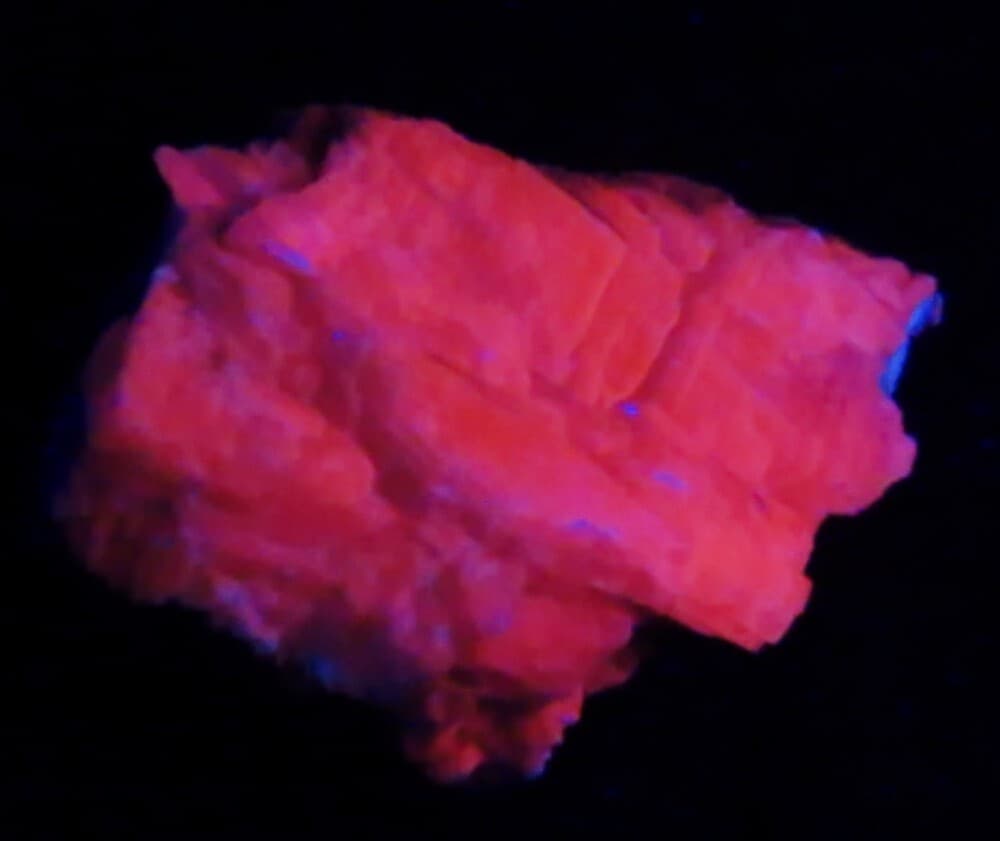 Apatite in  Fluorescent Pink Calcite- Eggansville, Canada 3