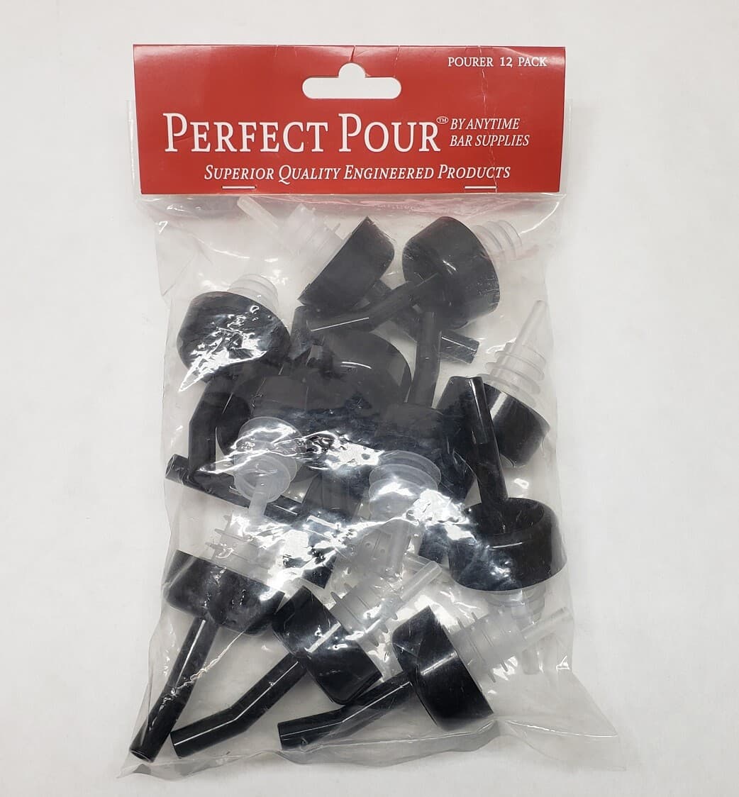 1 DOZEN Whiskflow Liquor Bottle Pourers Non Measured BLACK Pour Spouts 4