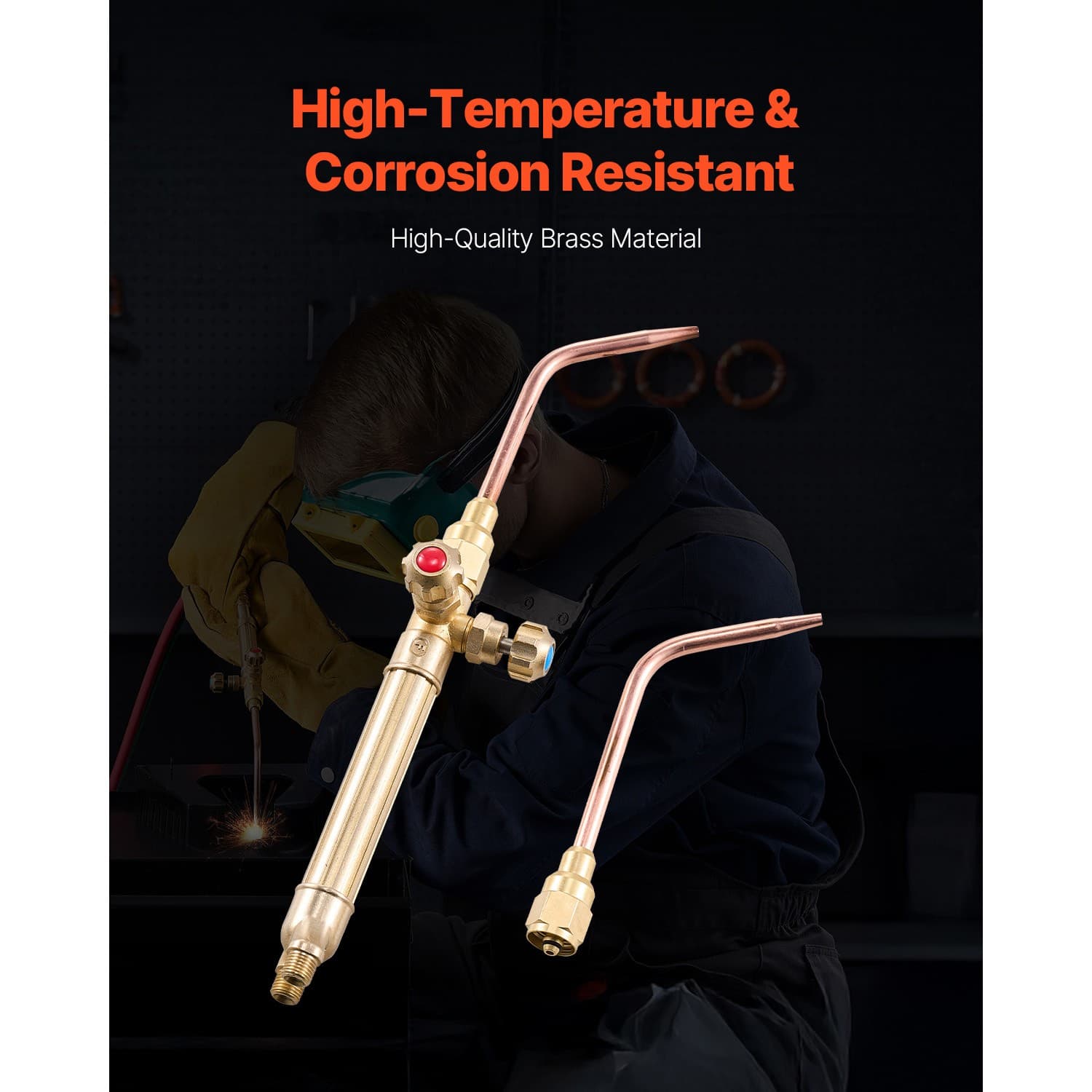 Oxygen Acetylene Torch Kit 14PCS Gas Welding Set & Cylinder Holder 177'' Hose 2