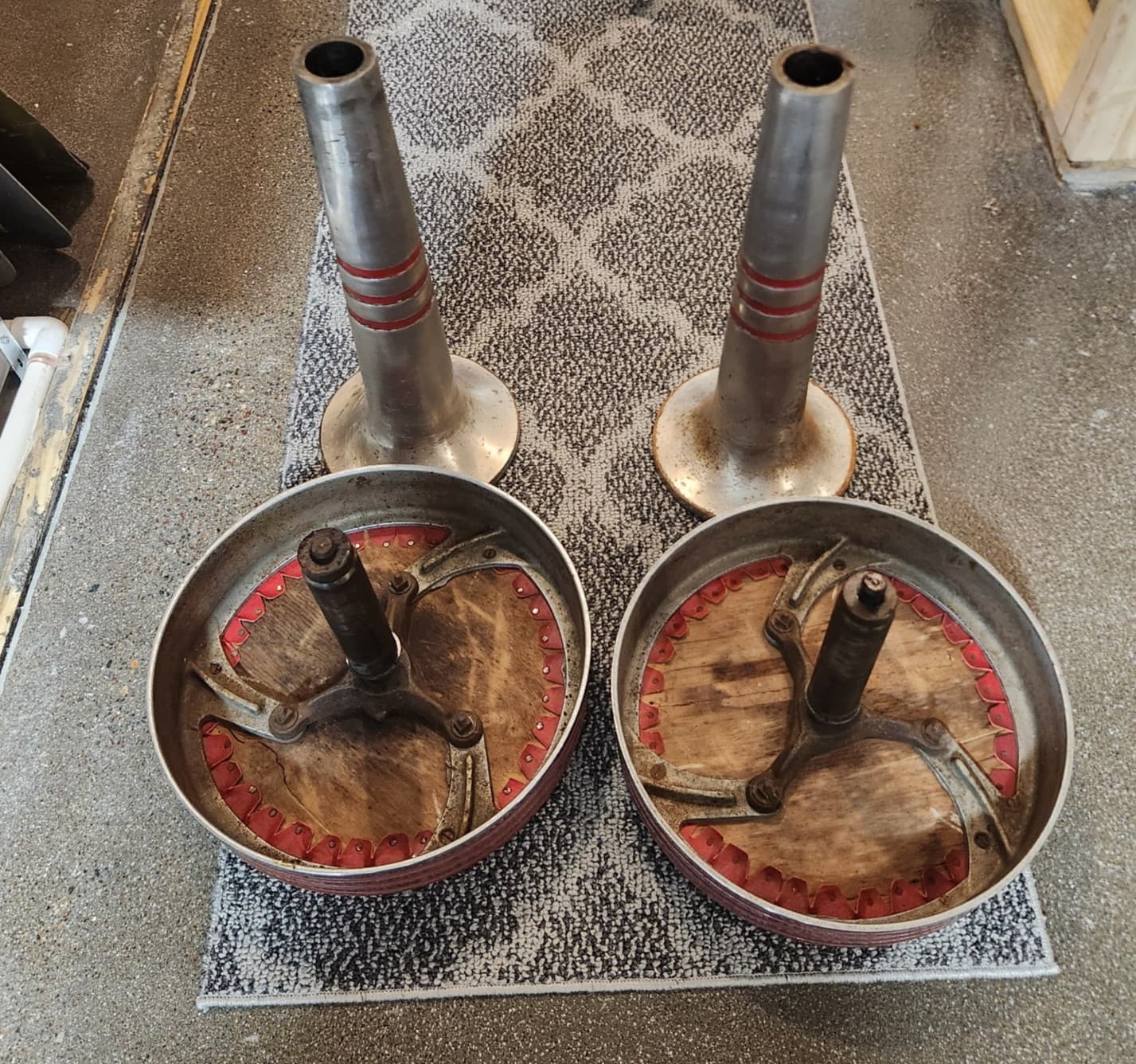 2 vintage ice cream parlor, soda fountain stools 1950s originals Excellent 4