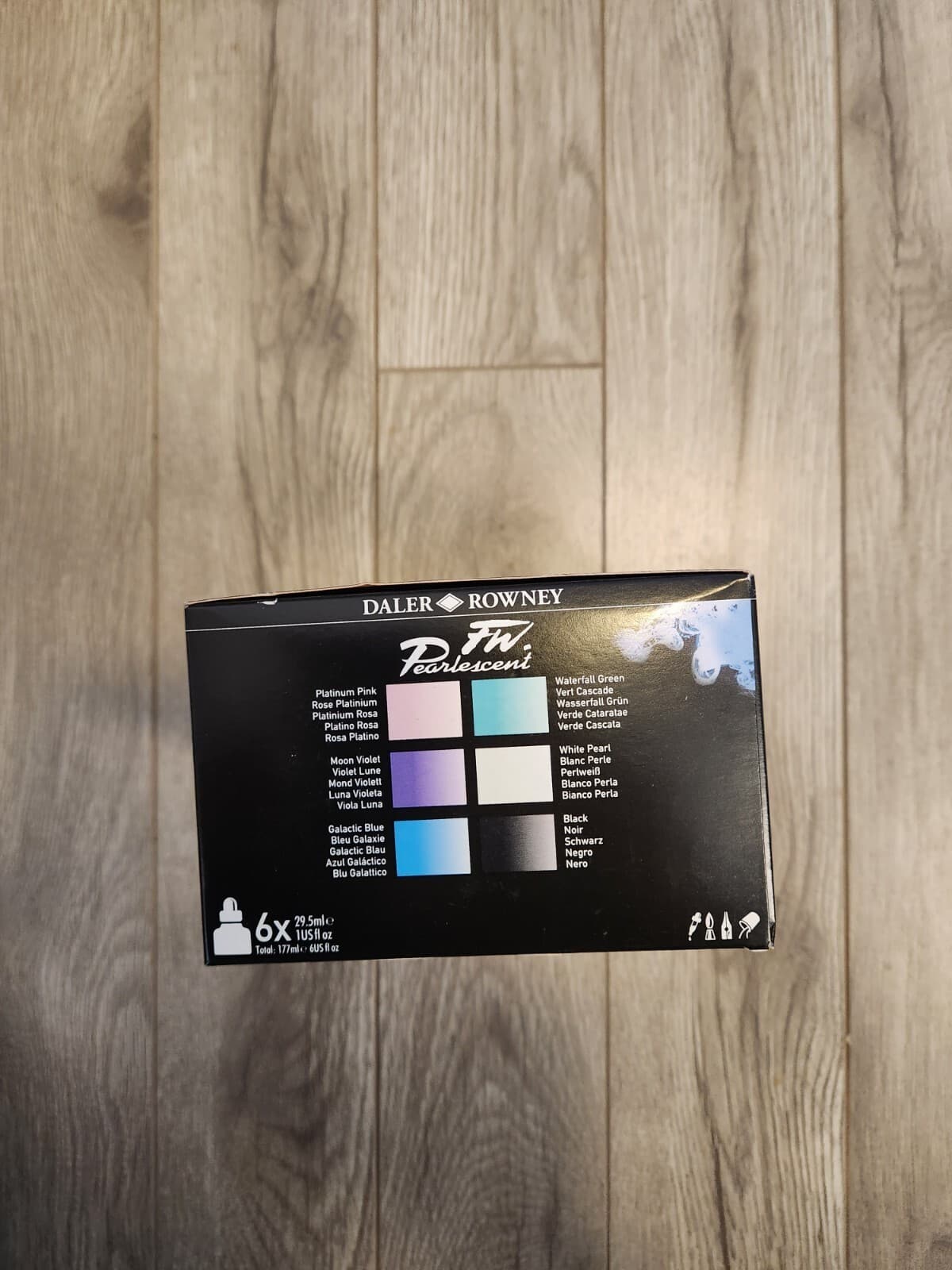 Daler Rowney FW Acrylic Ink Pearlescent Set 6 x 29.5ml with Marker 4