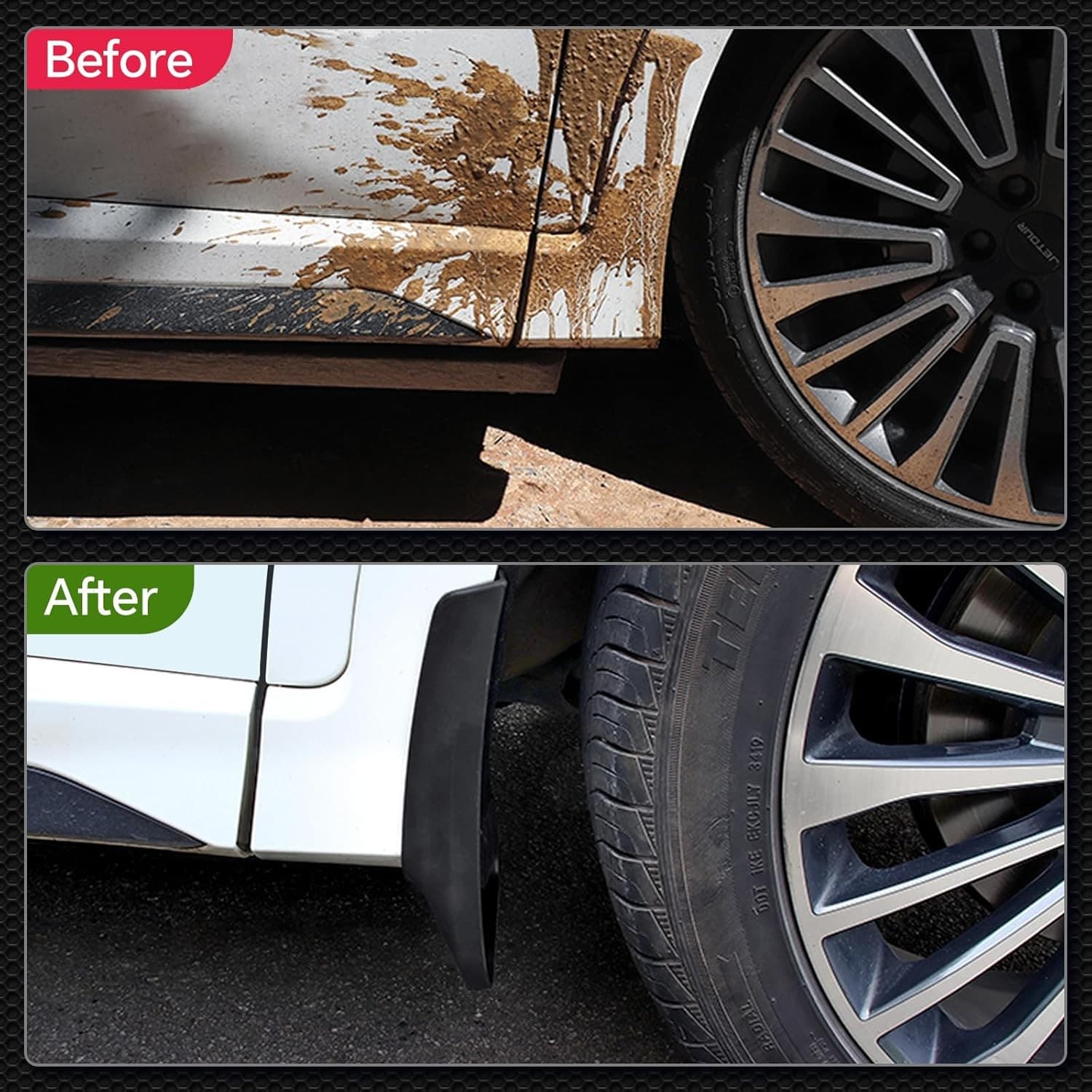 BDFHYK Mud Flaps Splash Guards 4PCS Front & Rear Side Mud Guards Compatible with 6