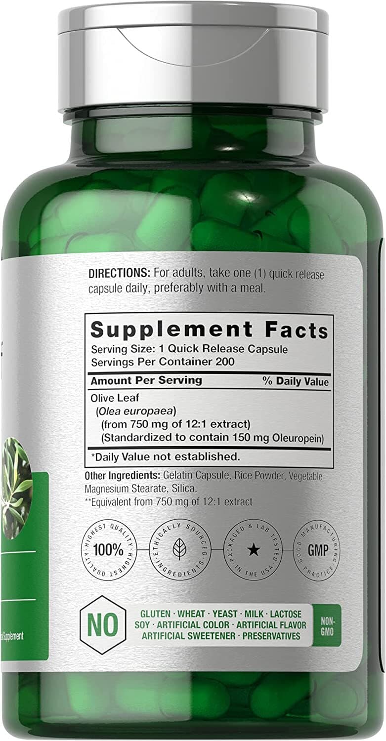 Olive Leaf Extract Capsules 9000mg | 200 Count | Super Strength | by Horbaach 2