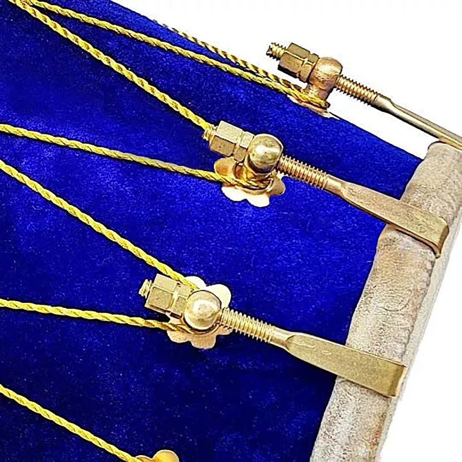 Premium Blue Velvet Dholak with Cover – Elegant Design and Authentic Sound 5