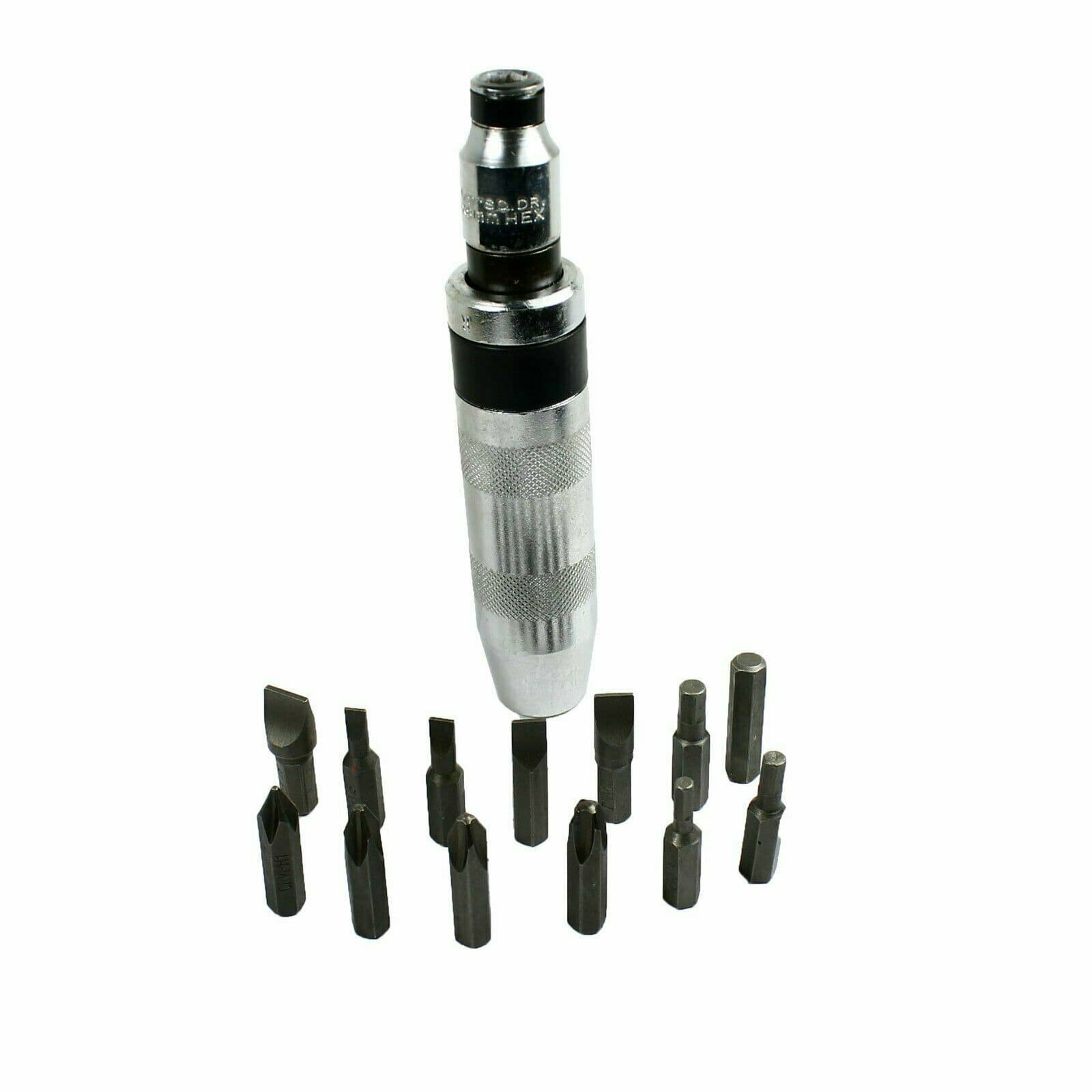 14 Pc 1/2" Heavy Duty Impact Screwdriver Driver Set SAE Reversible w/ Metal Case 2