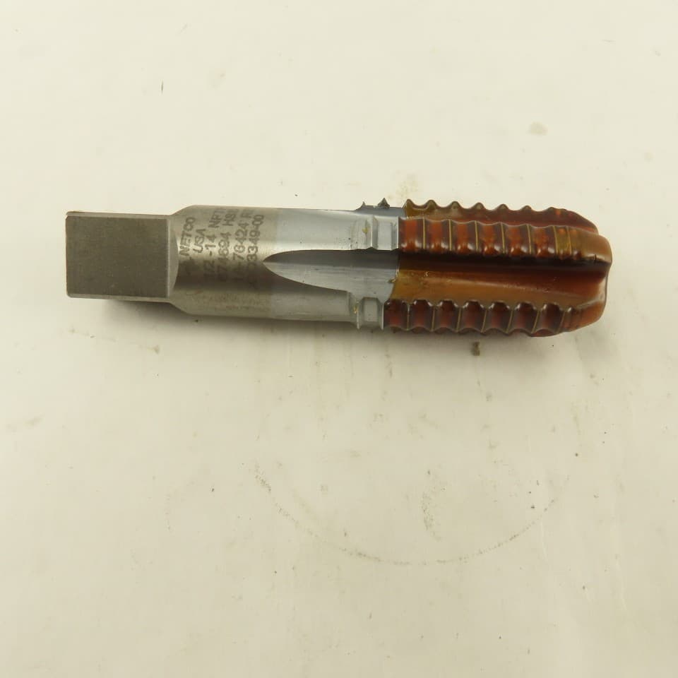 Netco 1/2-14 NPTF Bottoming Hand Pipe Tap Internal 5 Flute Straight