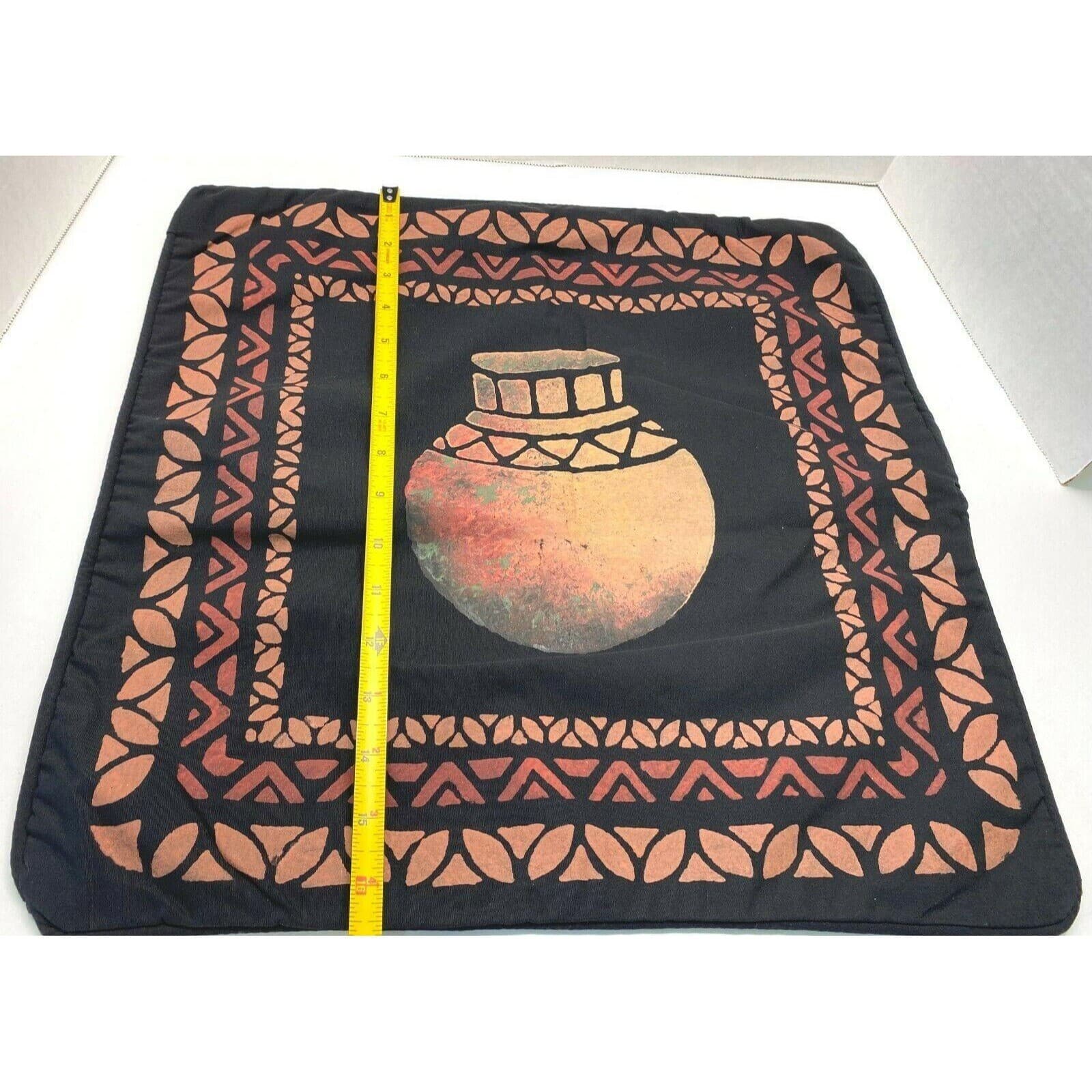 Vintage Ethnic Pottery Pillow Sham Cover Aztec Indian Southwest Painted Fabric 4