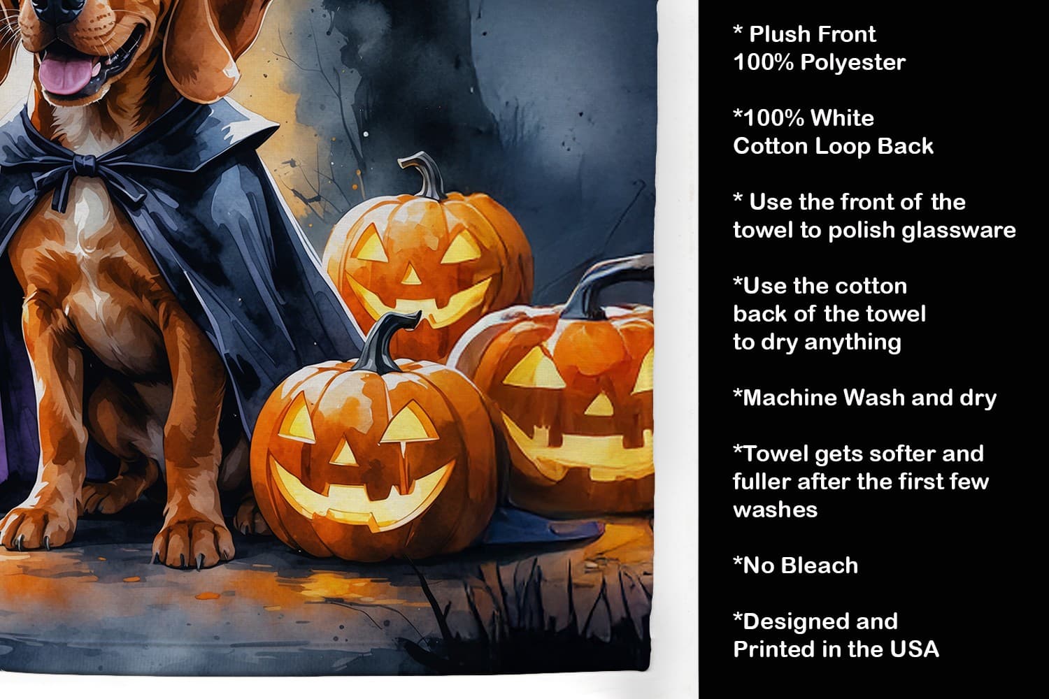 Vizsla Puppy Halloween Kitchen Towel DAC8454KTWL 4