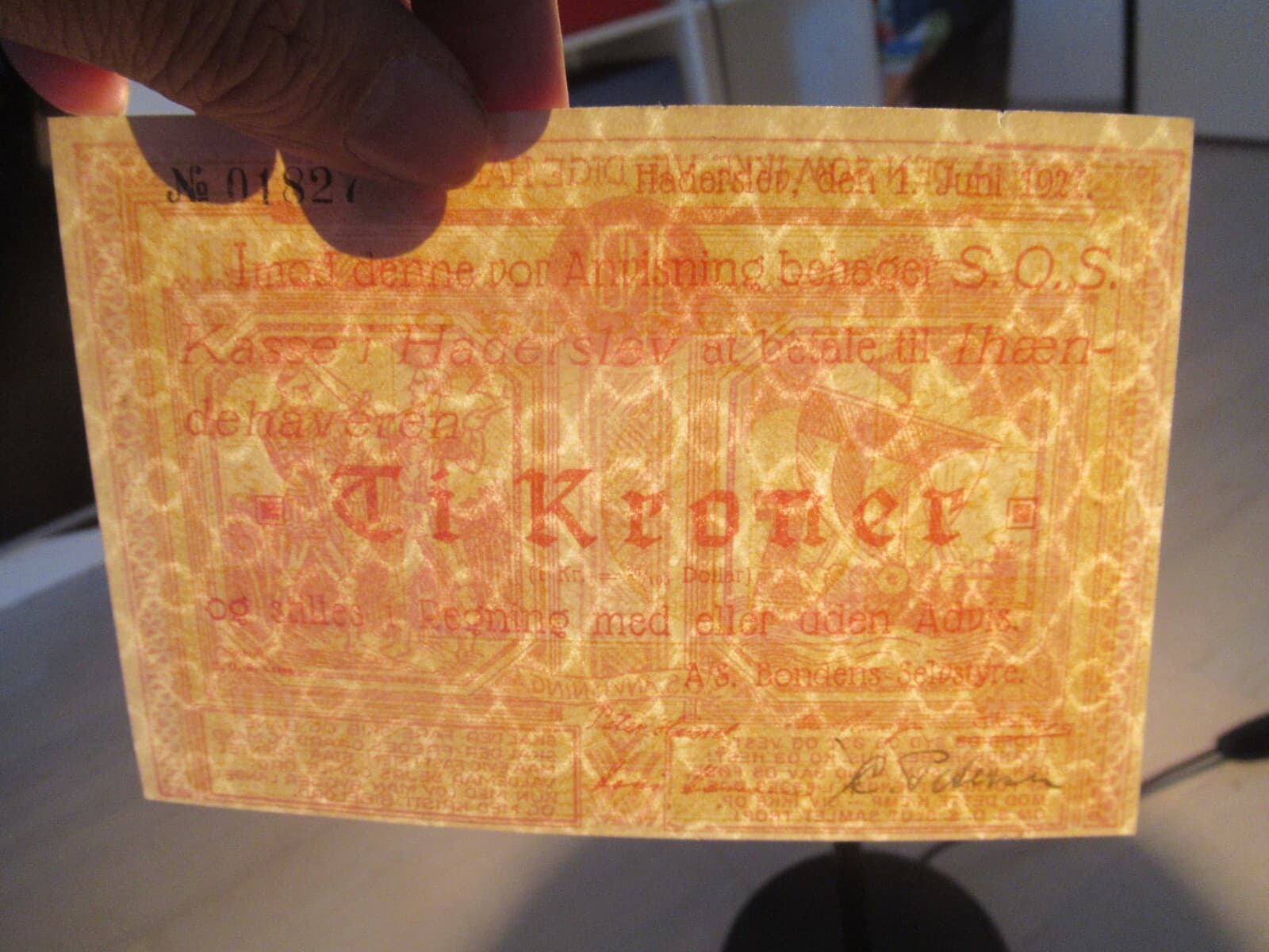 4 Danish Banknotes from Haderslev Denmark 1927 3