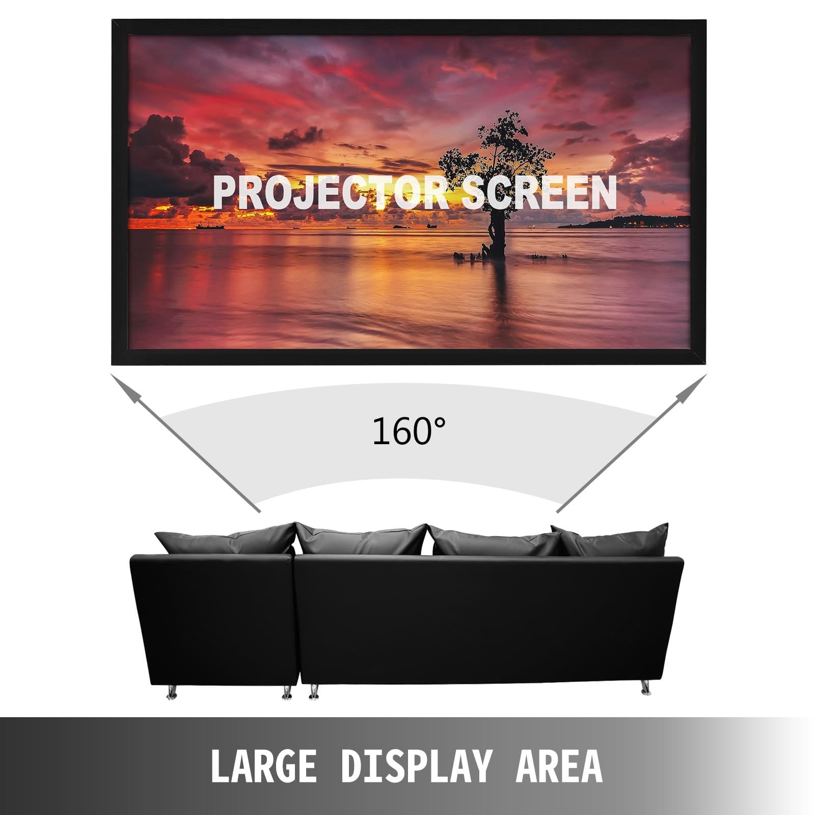 Uimoso 110" 16:9 Projector Screen Projection HD Home Theatre Outdoor Portable 2