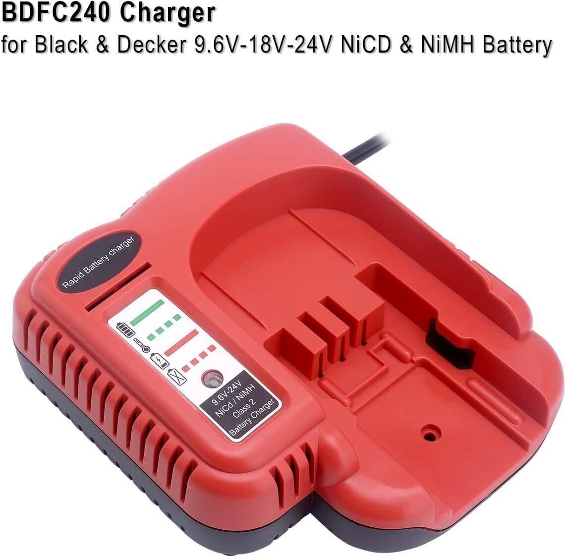 Charger For Black and Decker 9.6V 12V 14.4V 18V 24V HPB18 Battery BDFC240 4