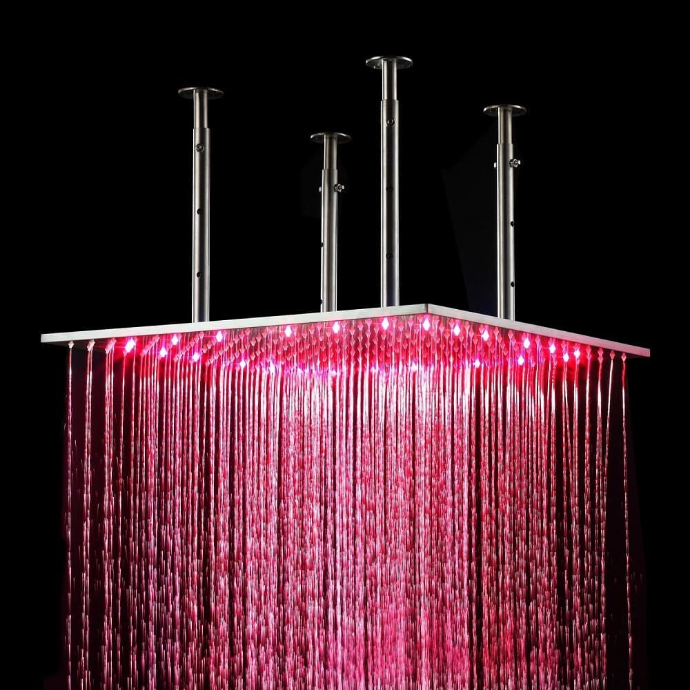 Luxury Bathroom Shower Set LED 20"Rain Shower Head Set Body Massage Spray Jets 3