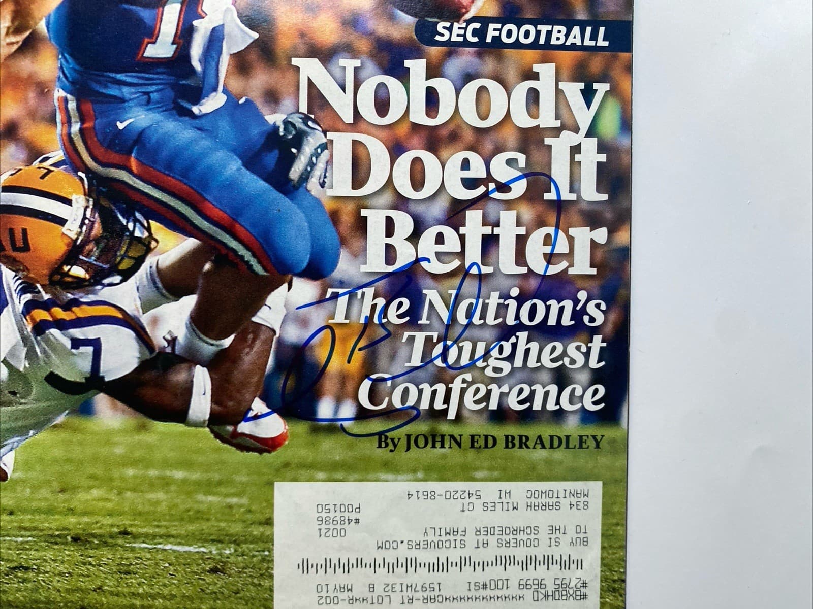 TIM TEBOW Autographed Signed Sports Illustrated Florida Gators SEC Football COA 2