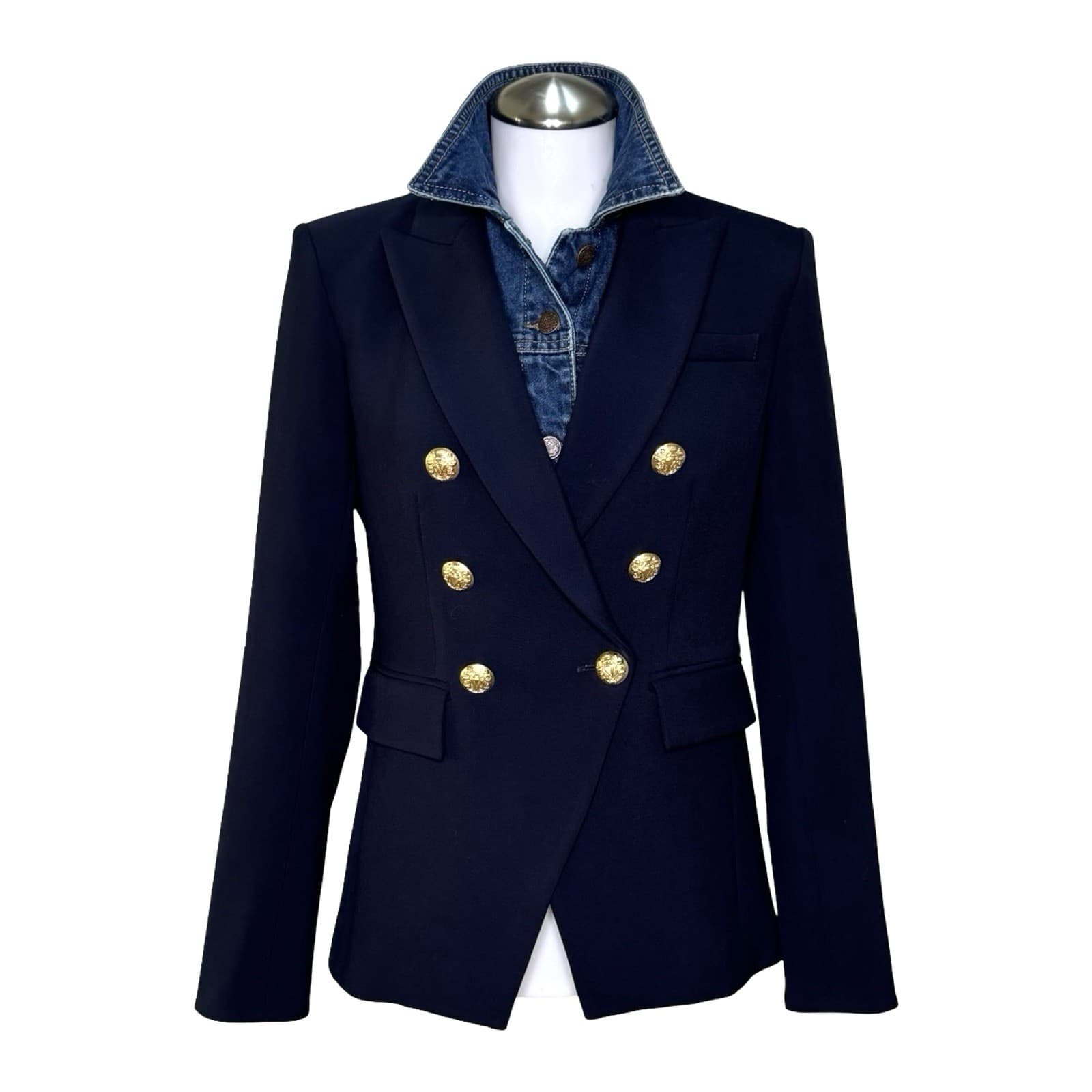 Dickey Compatible with VERONICA BEARD Blazer Denim Jacket Accessory Blue 2