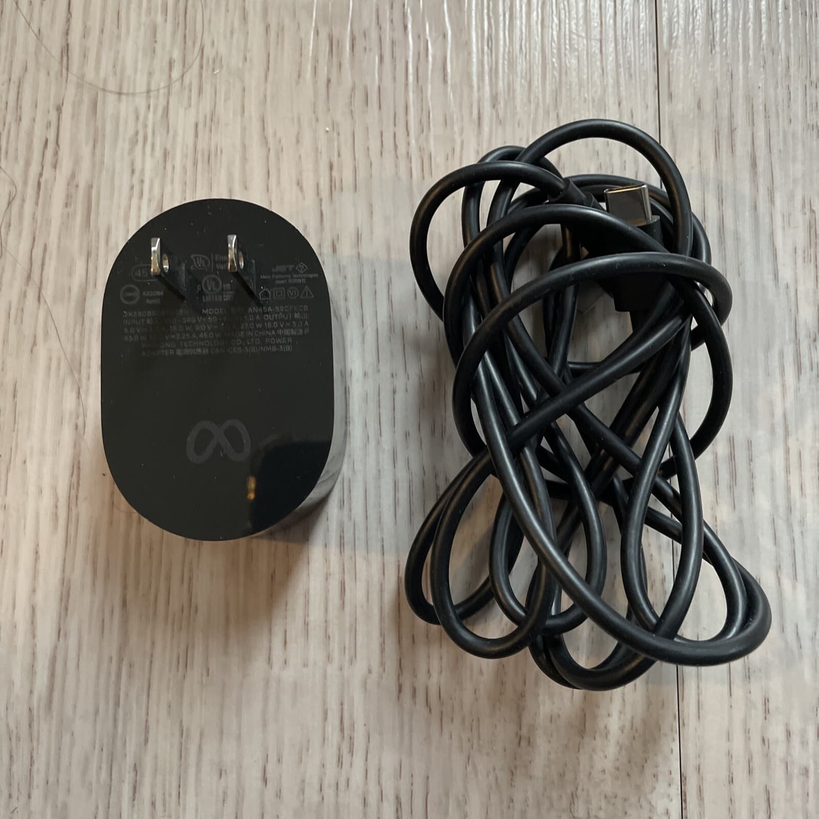 45W power charger charging adapter for Meta Quest Pro USA plug and Cable