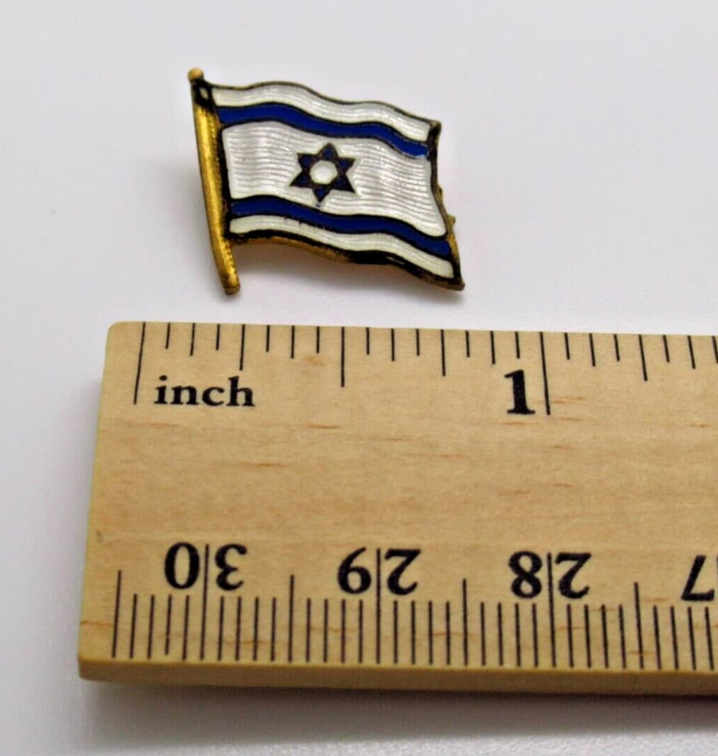 Israel Flag Lapel Pin Star of David Jewish Pride Vintage Enamel Collectible 4