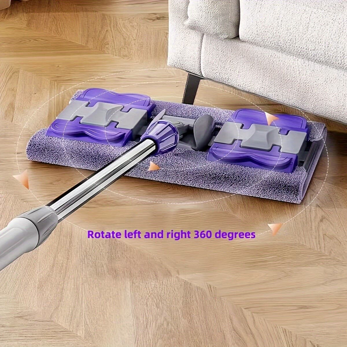 Purple Cloth-Cling Mop - Easy Clean,Living Room Floors & Daily Household Mopping 2