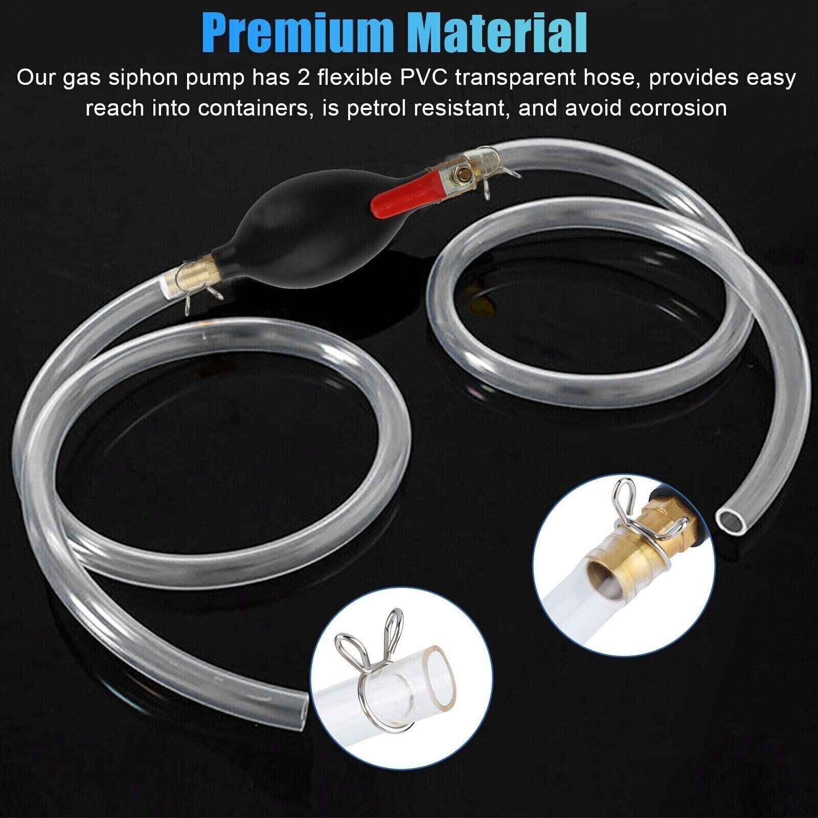 Oil Water Fuel Transfer Hand Pump Gas Transfer Siphon Pump Gasoline Hose Siphone