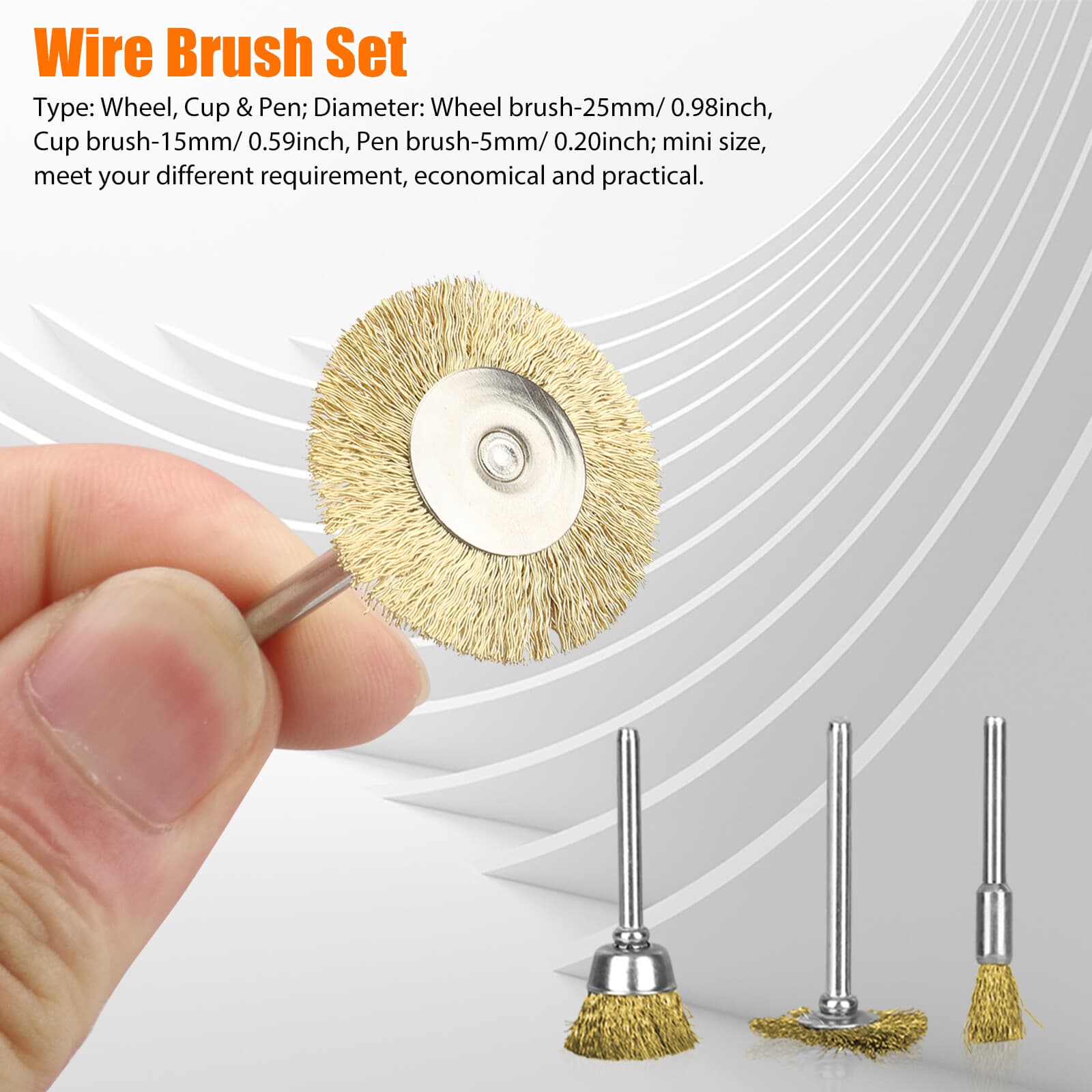 45x 1/8" Steel Wire Cup Wheel Bowl Pen Polishing Mix Brush Set for Rotary Tool 3