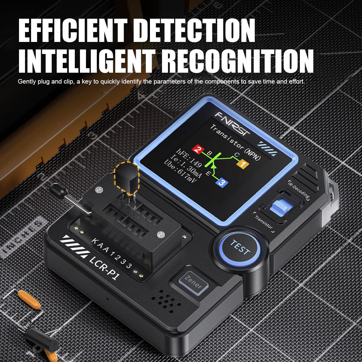 FNIRSI LCR-P1 Transistor Tester Diode Triode MOSFET NPN PNP SMD LCR ESR Meter... 3